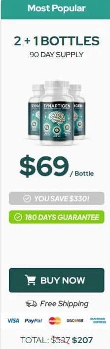 Synaptigen price 3 bottle